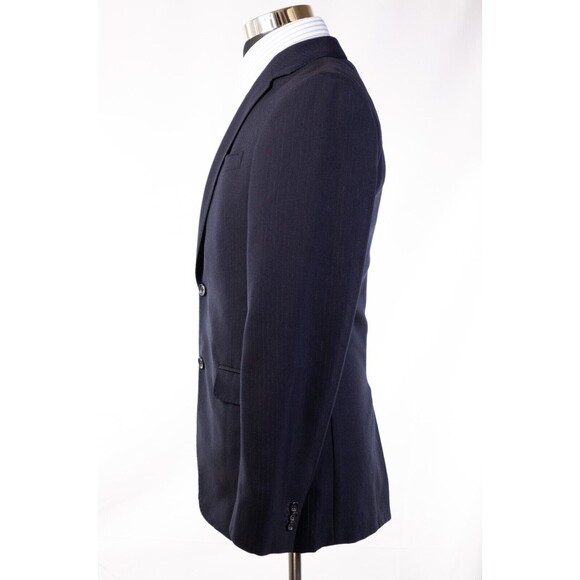 Banana Republic Mens Blazer Blue Striped 100% Wool Suit Jacket Sport Coat 38R - Picture 4 of 13